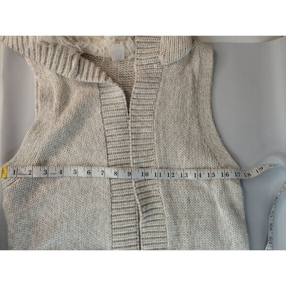 Gap Womens Knit Hooded Vest With Faux Fur Accent Size M - Picture 5 of 8